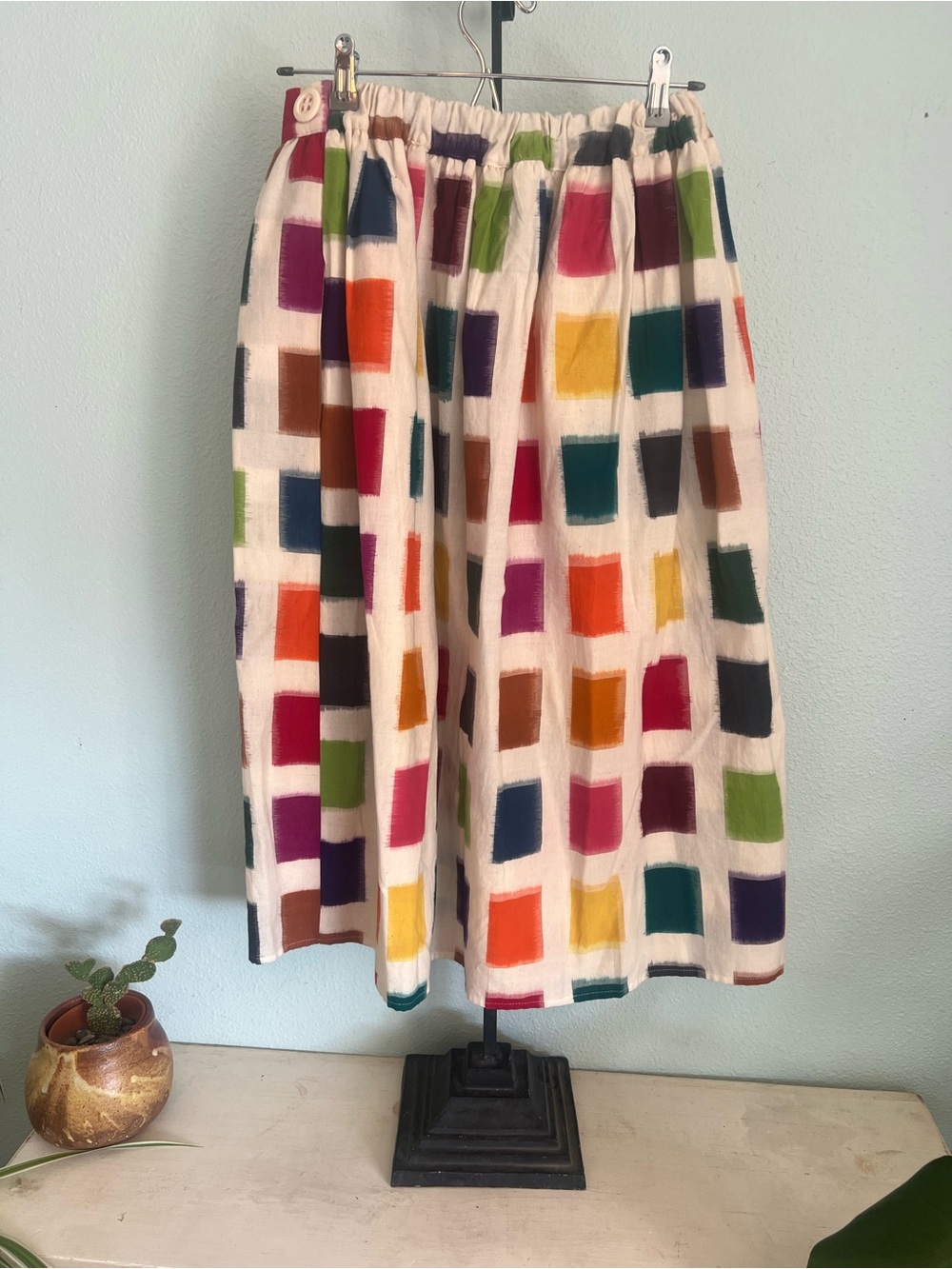Corey Lynn Calter Anthropologie Colorblock Paint Square Midi Skirt Size S - Picture 2 of 5